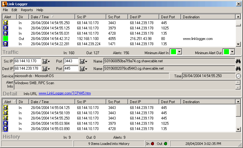 Link Logger - Linksys nonProtocol Screenshot